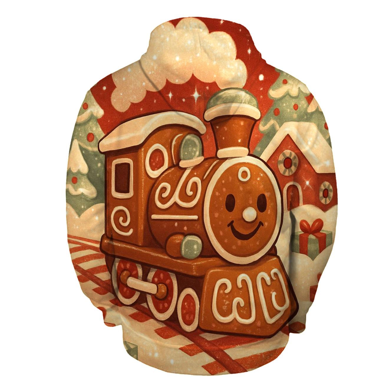 Gingerbread Train Through Peppermint Pines hoodies fashion