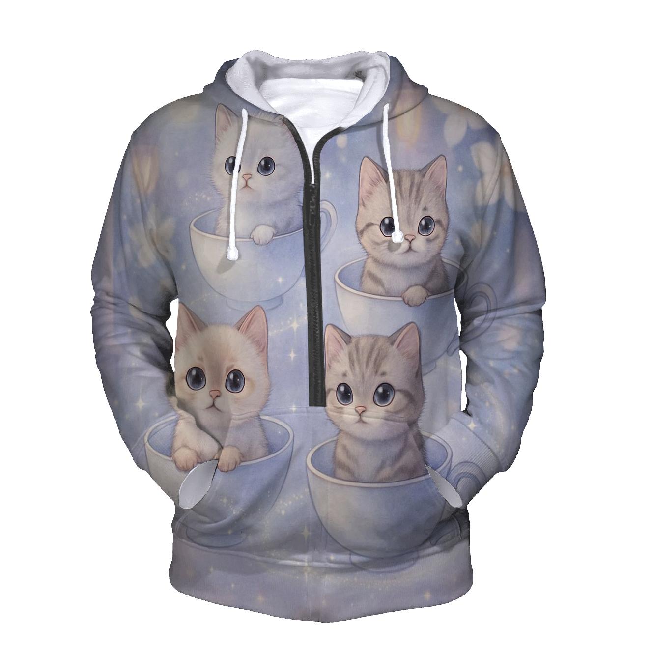 Moonlit Teacup Kitten Carousel hoodie trends