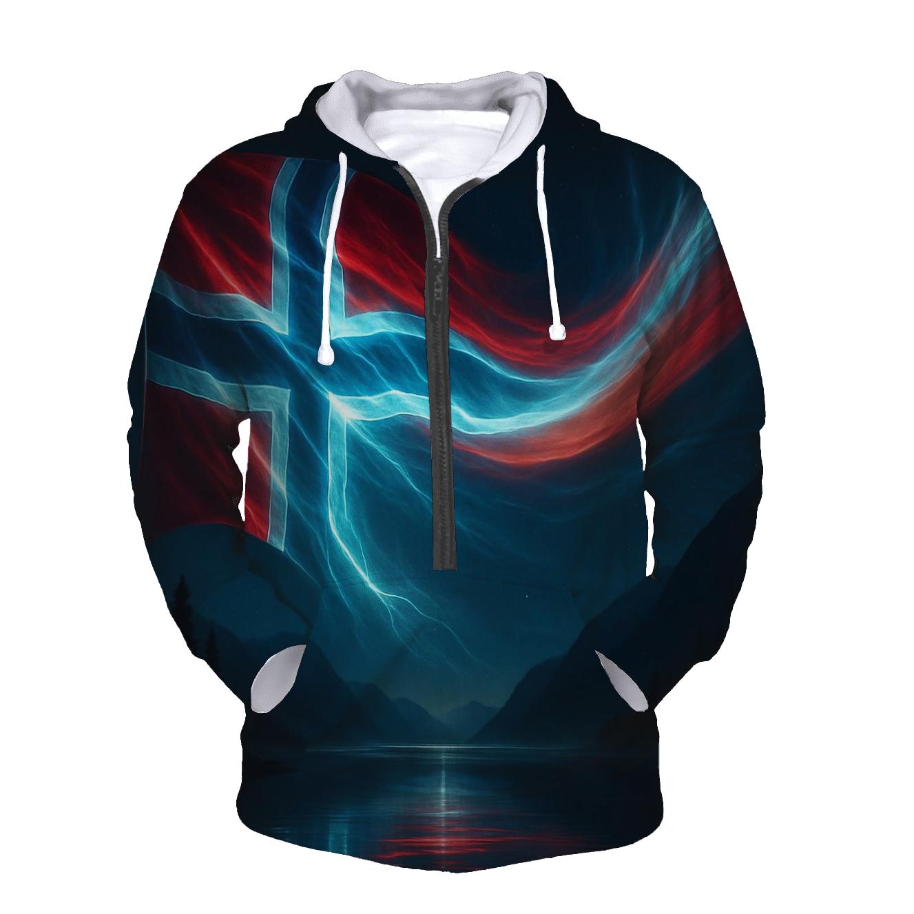 Aurora Fjord Flag Of Norway custom hoodies