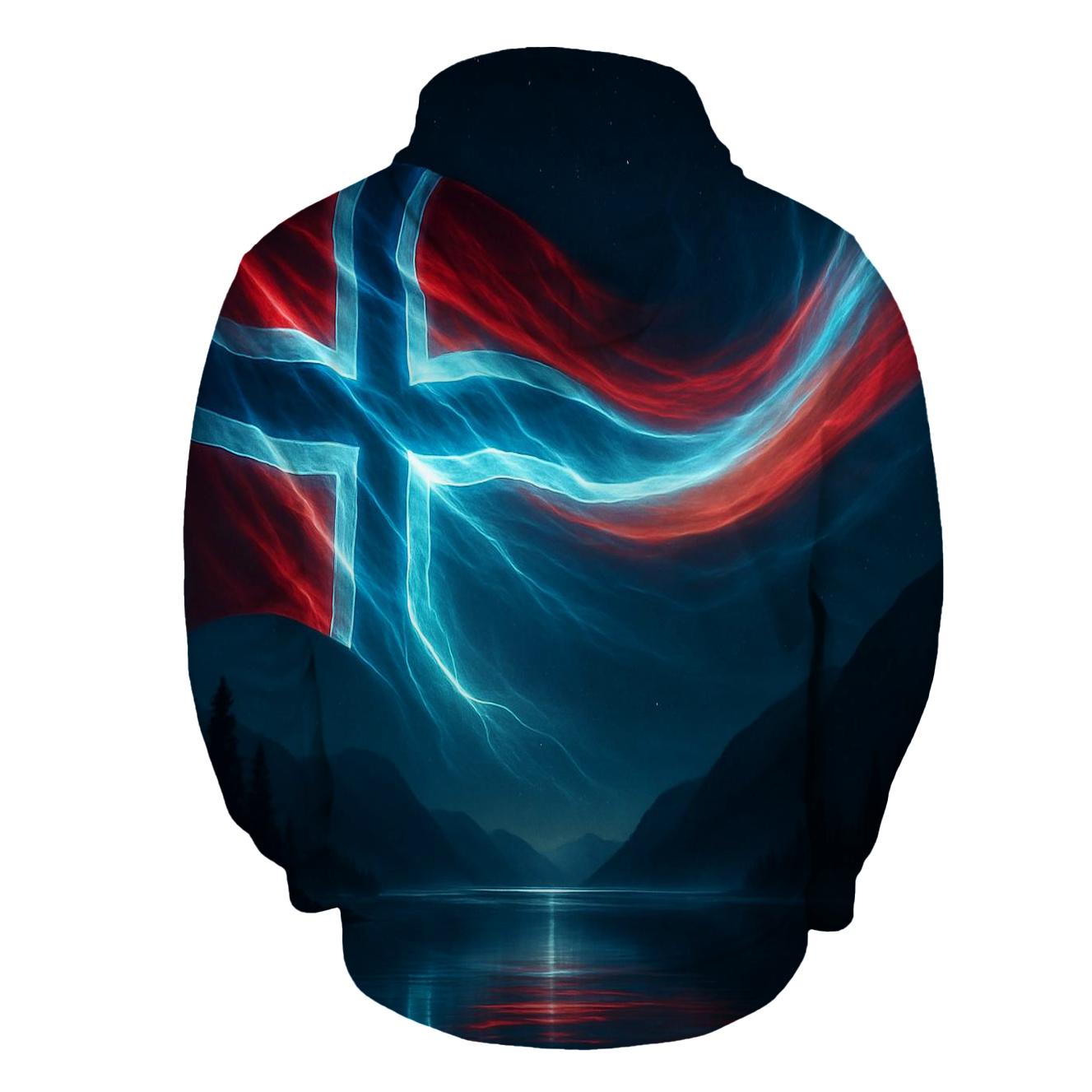 Aurora Fjord Flag Of Norway custom hoodies
