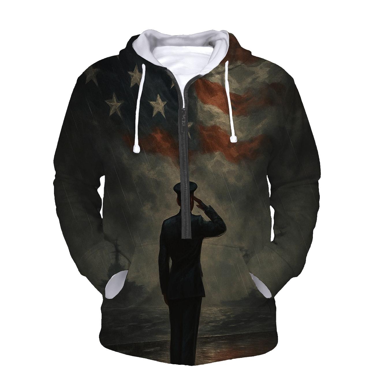 Harbor Vigil Under The Flag Sky lightweight hoodies