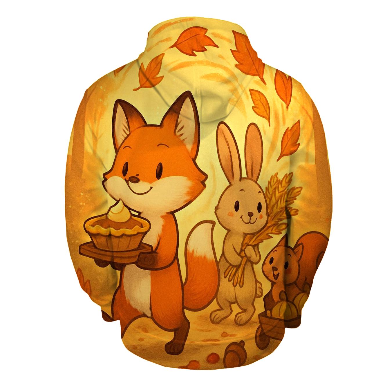 Harvest Parade Of Woodland Friends premium hoodies