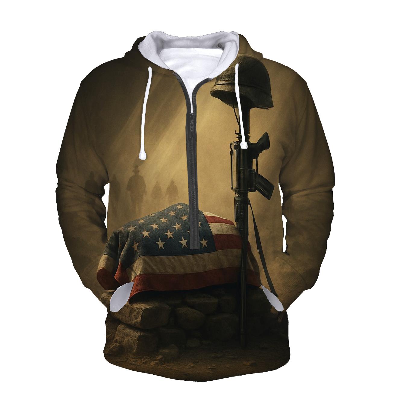Folded Flag Reliquary In Desert Light printed hoodies