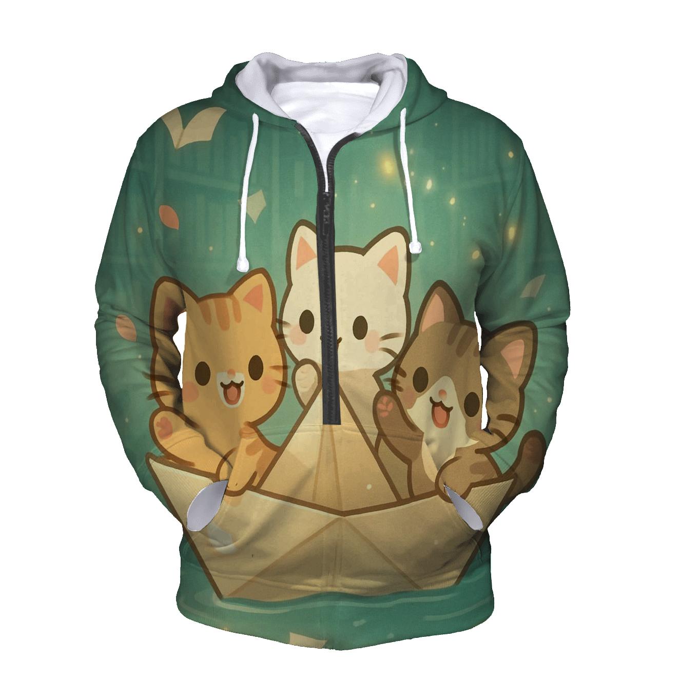 Firefly Library Kittens In A Paper Boat hoodie designs