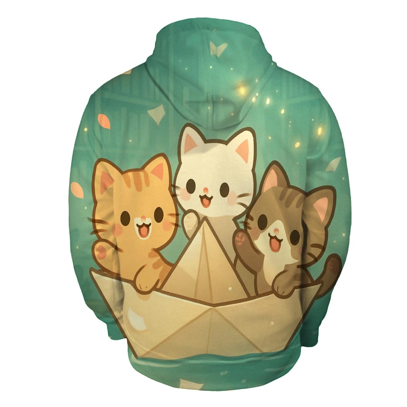Firefly Library Kittens In A Paper Boat hoodie designs