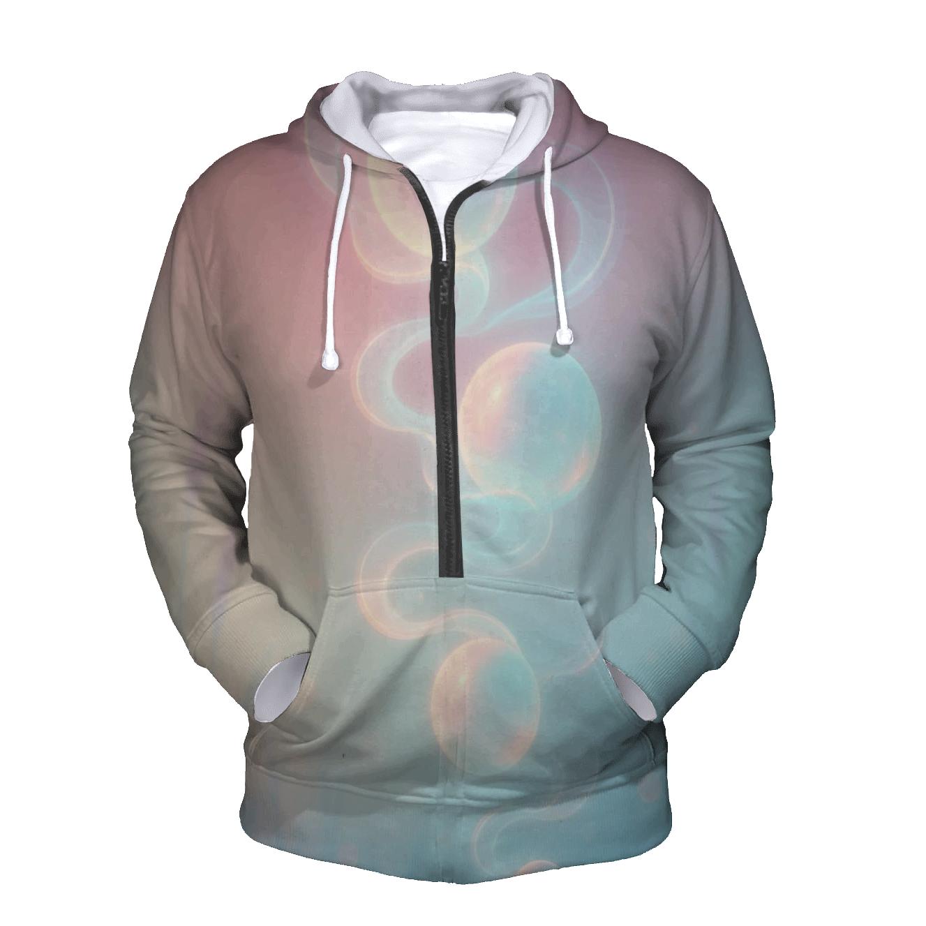 Pastel Mist Lantern Garden zip-up hoodies