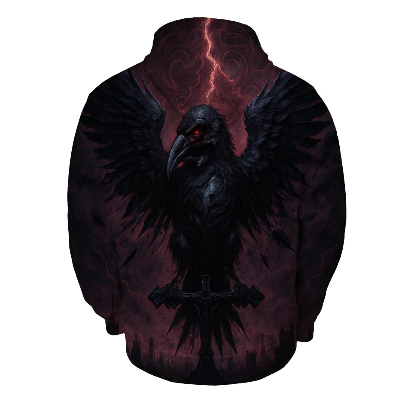 Raven Of The Iron Eclipse embroidered hoodies