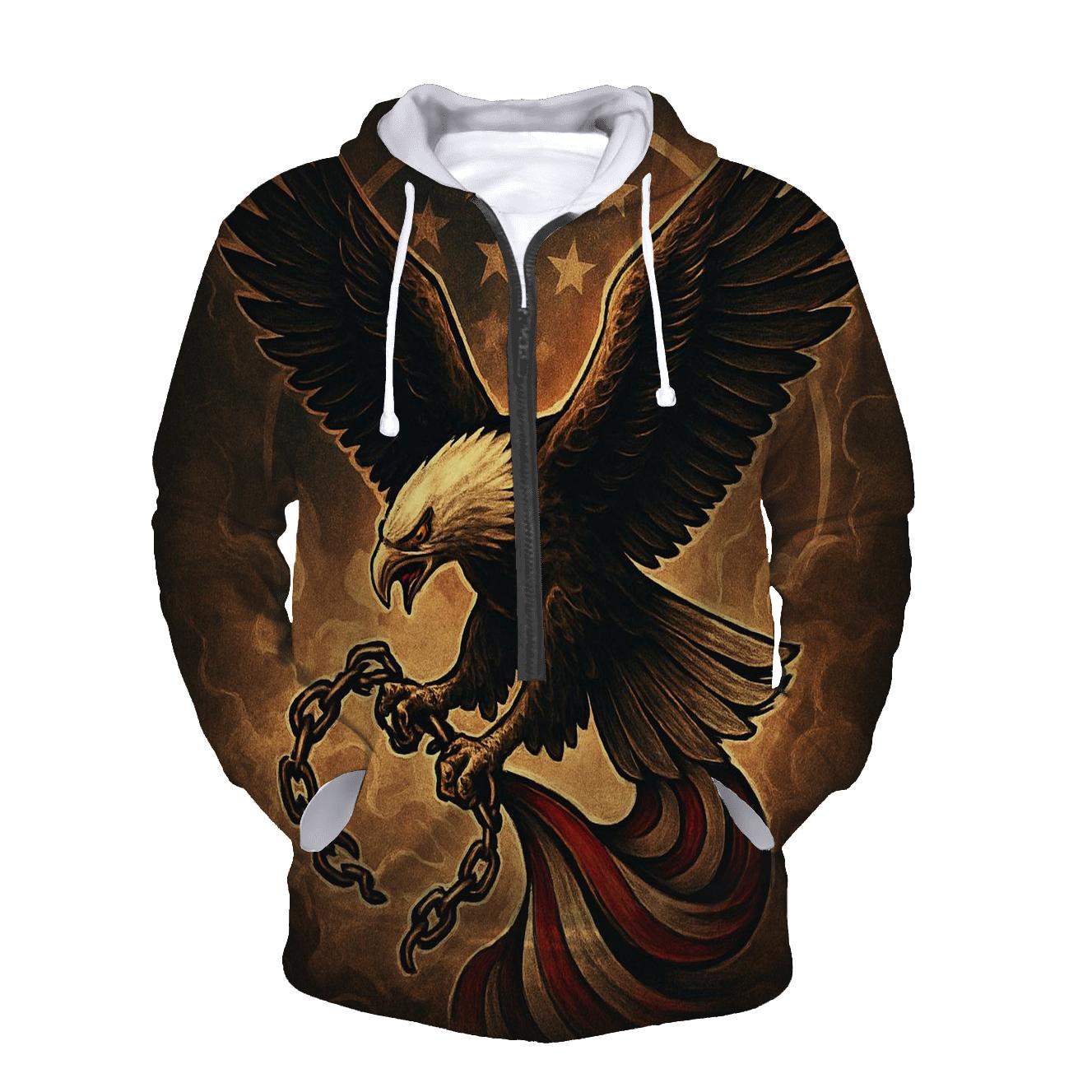 Eagle Over The Smoke Wreathed Banner printed hoodies