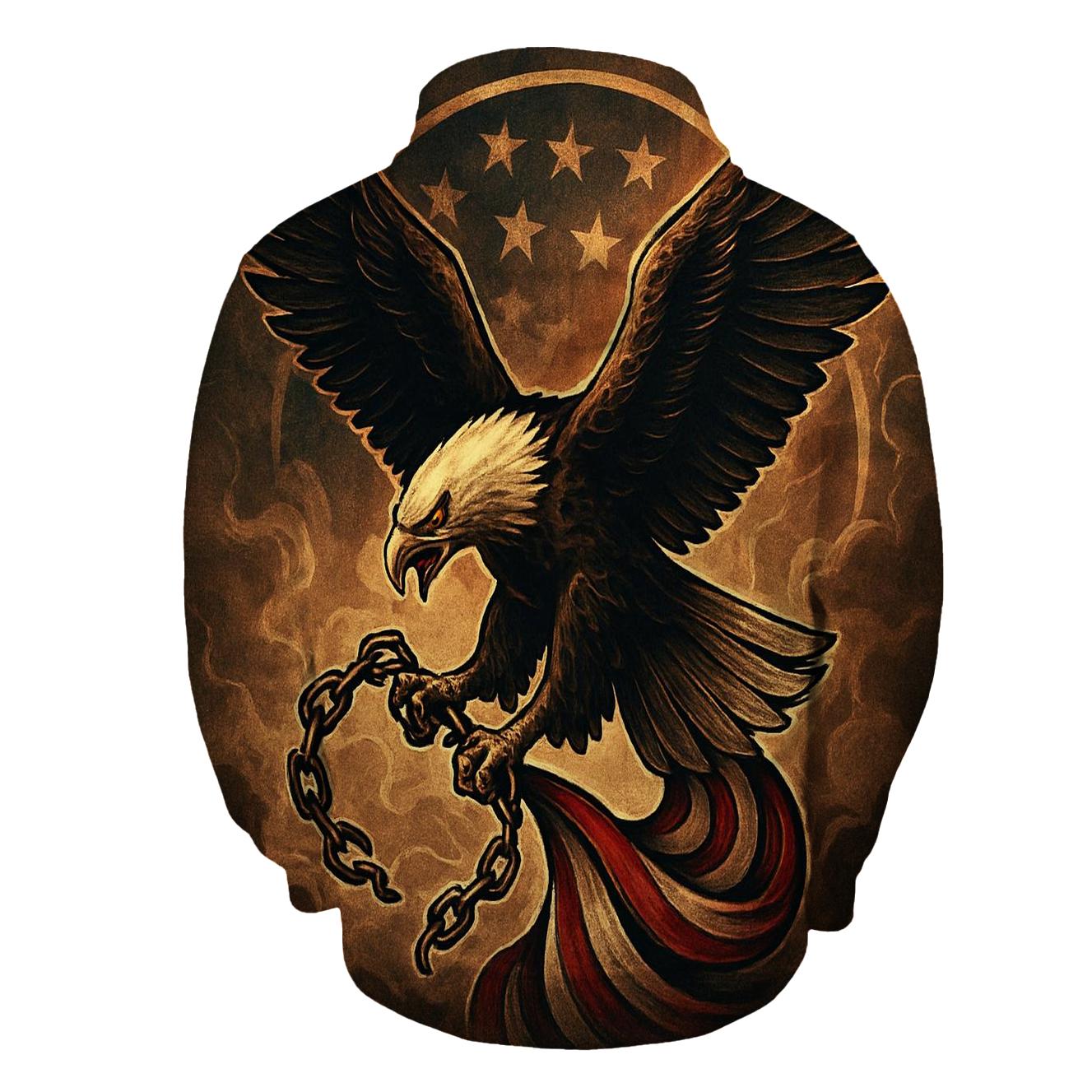 Eagle Over The Smoke Wreathed Banner printed hoodies