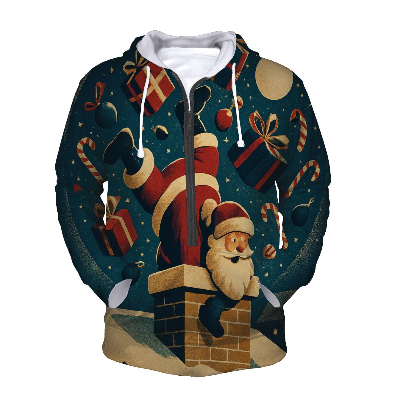 Santa Stuck In Chimney Gift Avalanche custom hoodies