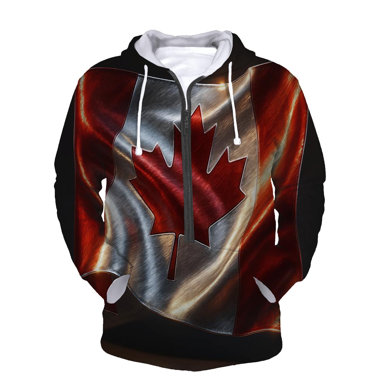 Metallic Crest Flag Of Canada hoodie styles