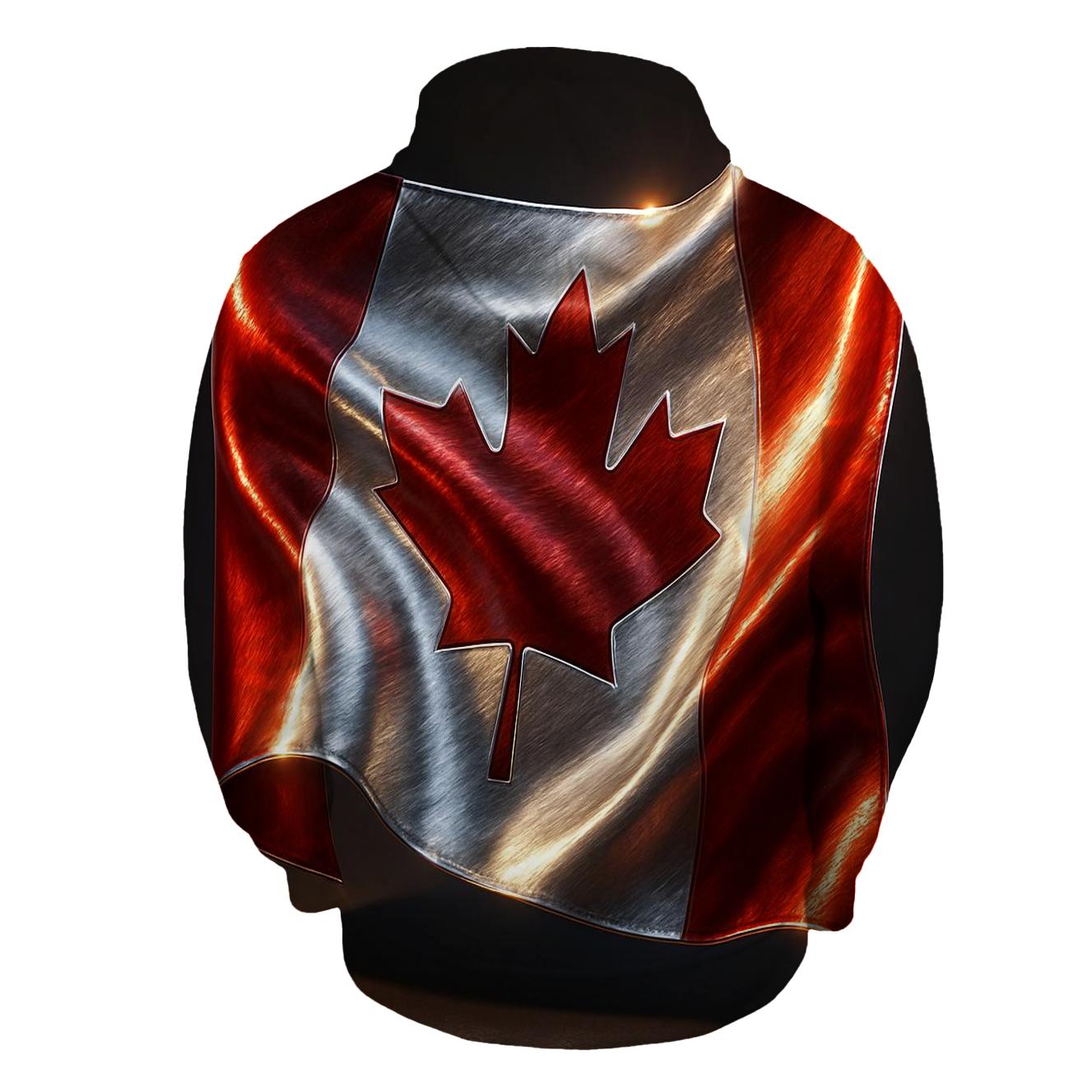 Metallic Crest Flag Of Canada hoodie styles