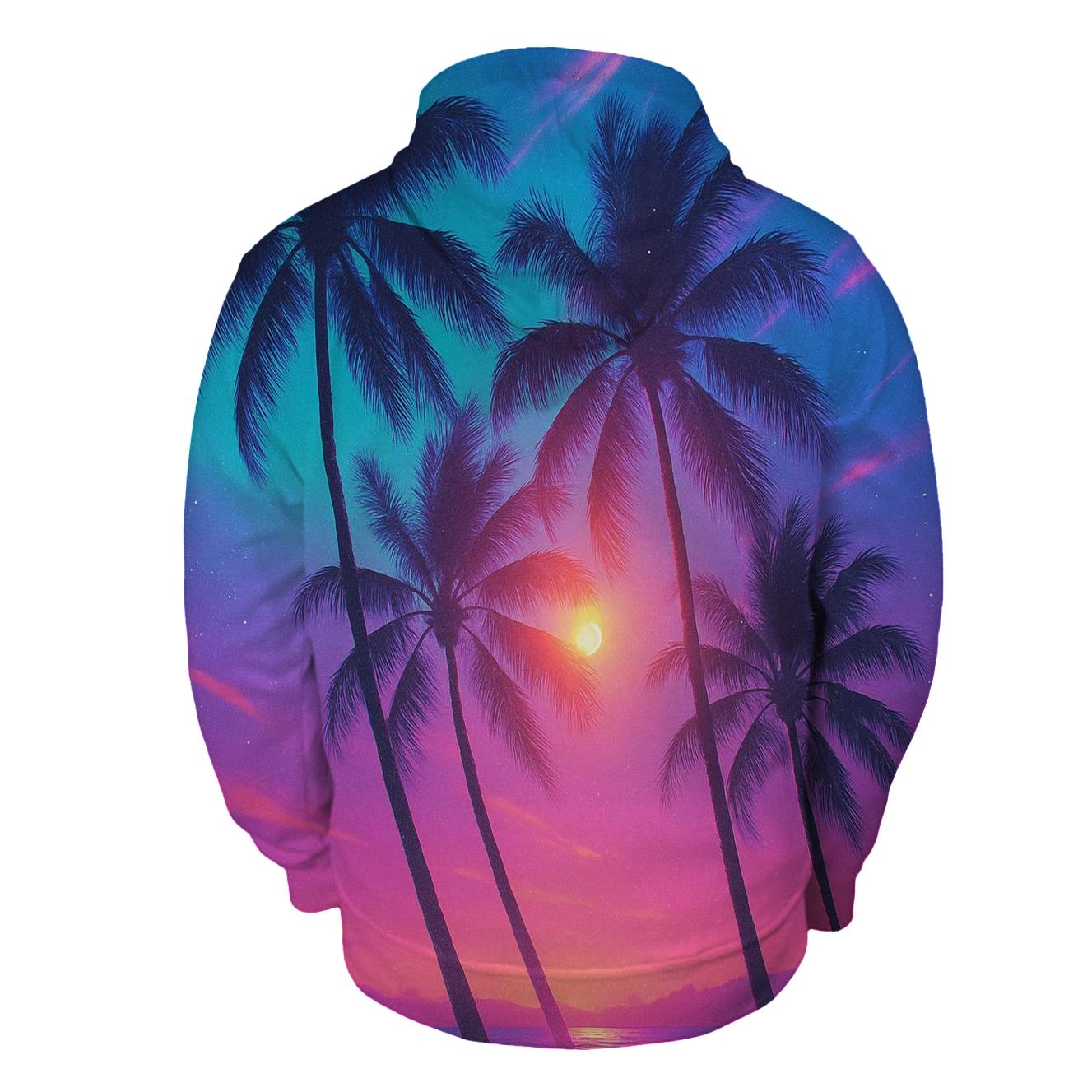 Cyan Palms Nebula Dusk hoodie trends