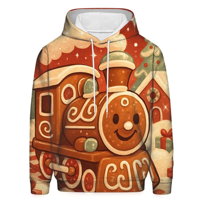 Gingerbread Train Through Peppermint Pines hoodie styles