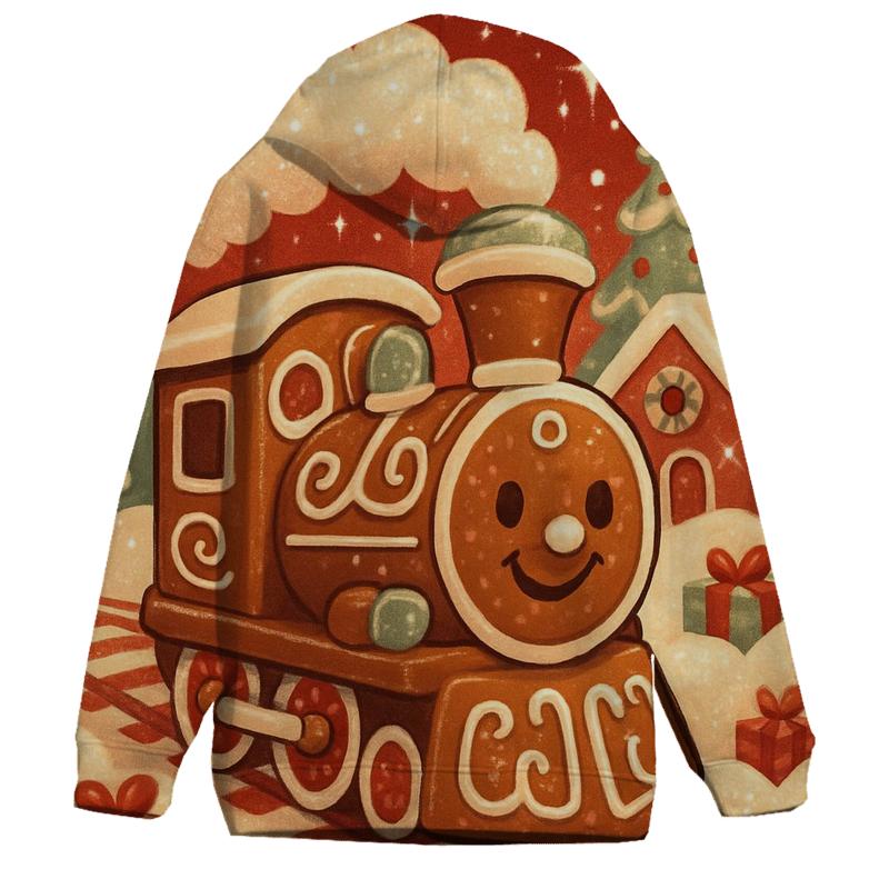Gingerbread Train Through Peppermint Pines hoodie styles