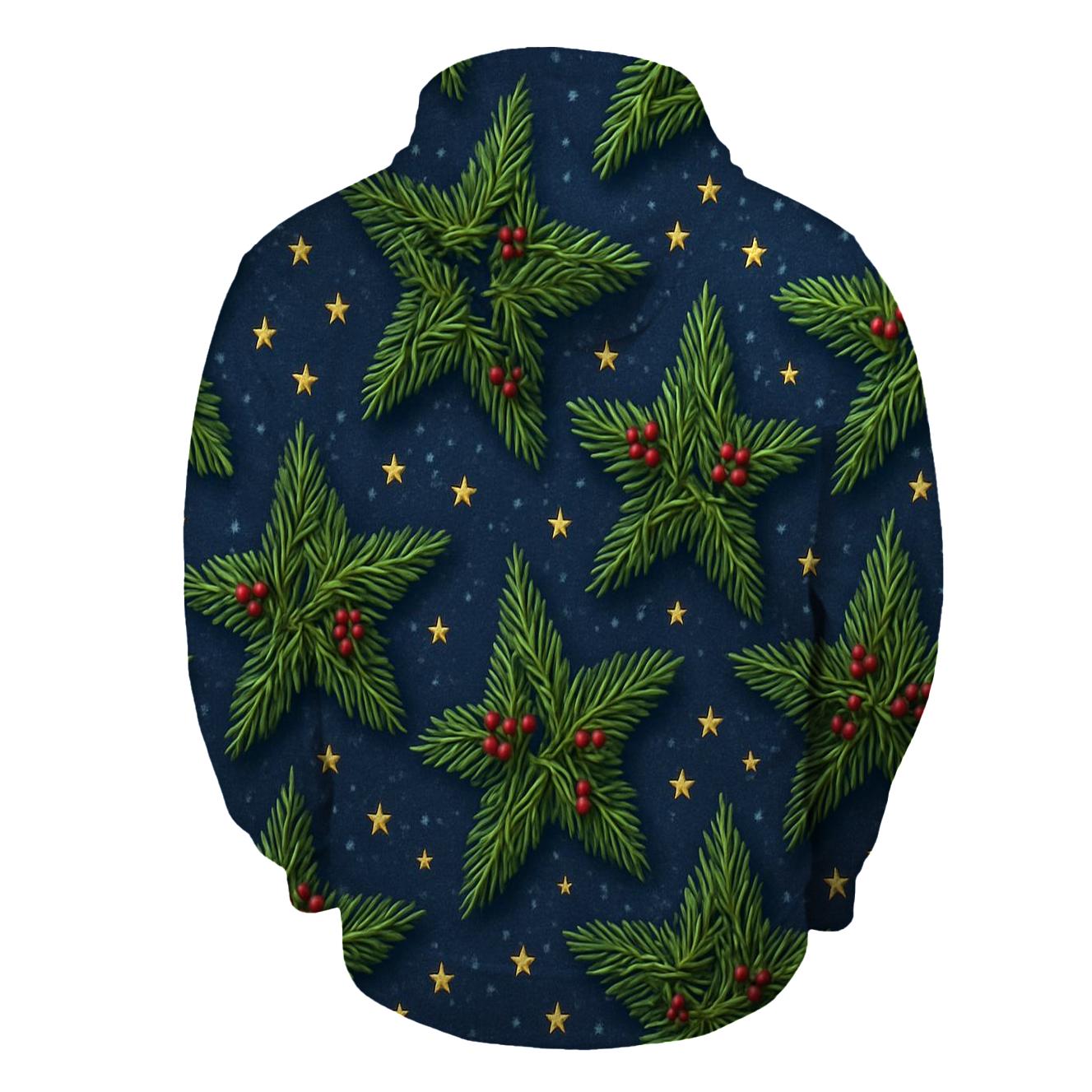 Evergreen Star Scatter On Midnight Blue Snowfield heavyweight hoodies