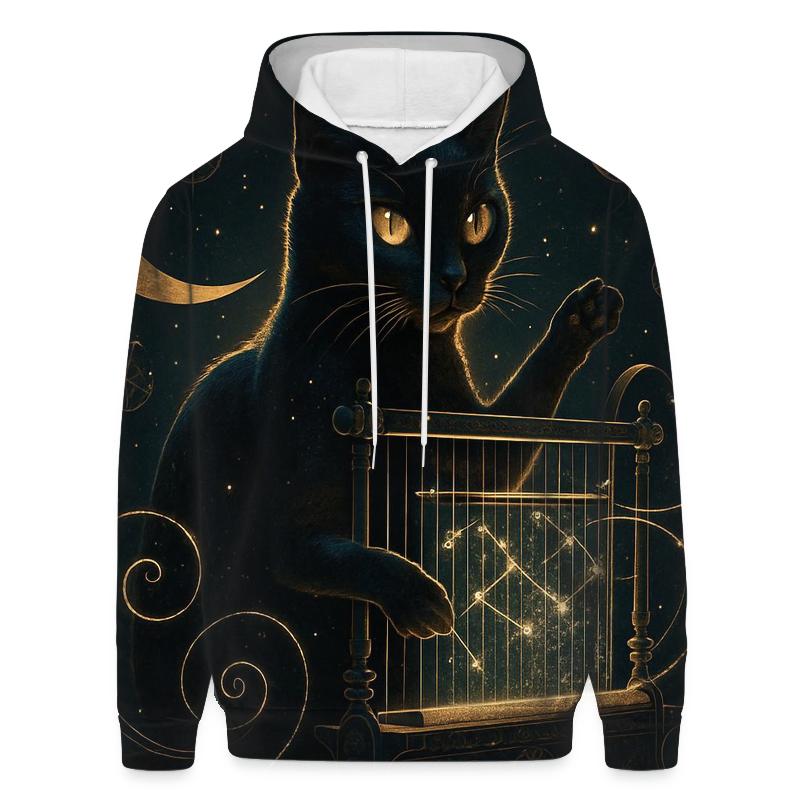 Midnight Loom Guardian Cat hoodies fashion