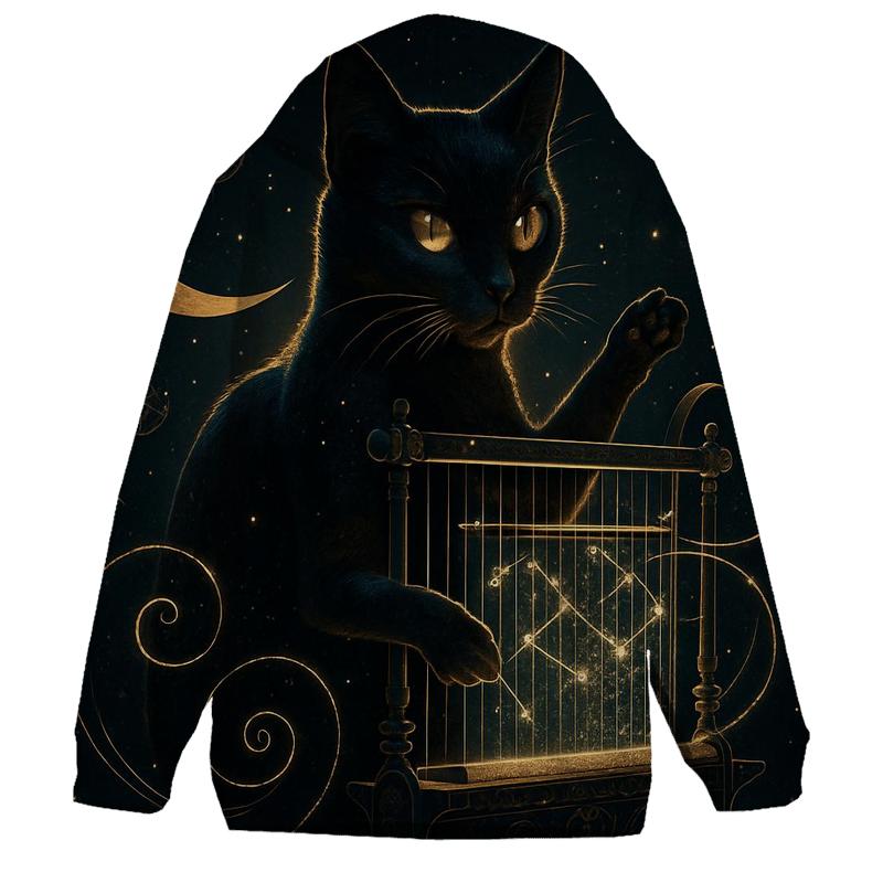 Midnight Loom Guardian Cat hoodies fashion