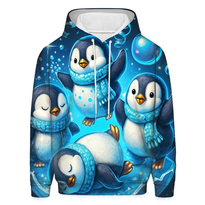 Penguin Snow Globe Breakdance Party premium hoodies