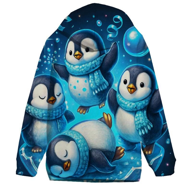 Penguin Snow Globe Breakdance Party premium hoodies