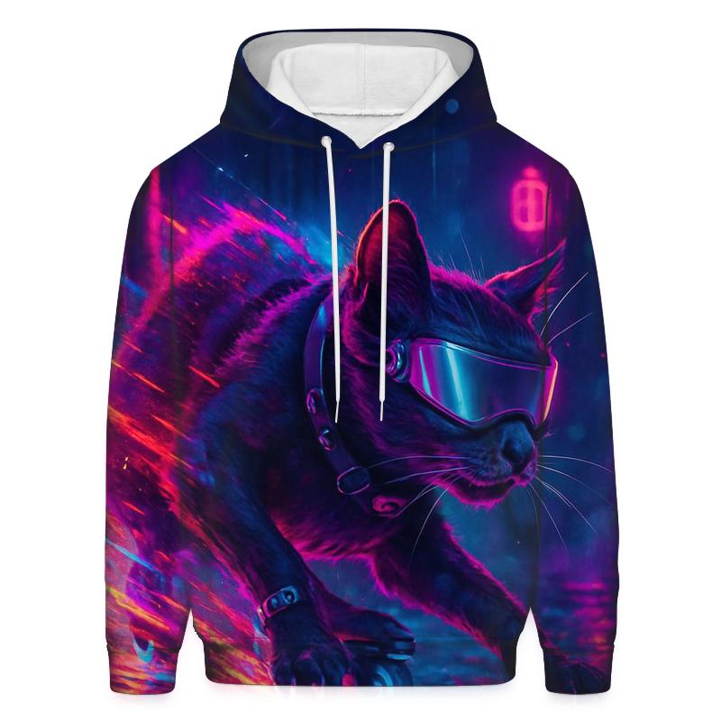 Neon Alley Skate Cat designer hoodies