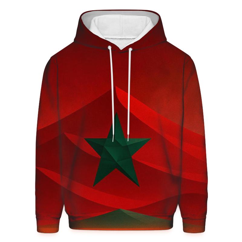 Geometric Mirage Flag Of Morocco graphic hoodies