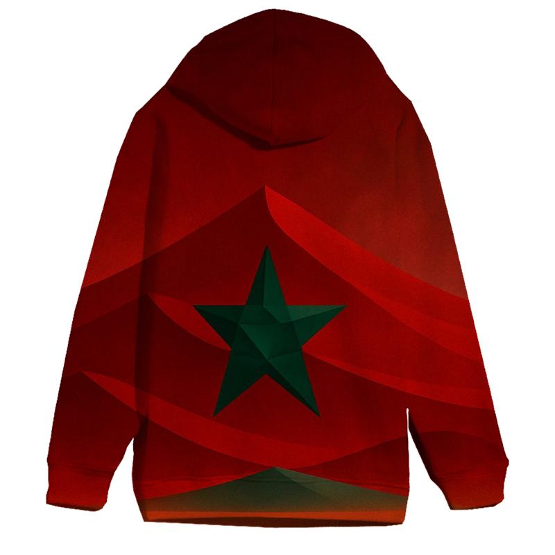 Geometric Mirage Flag Of Morocco graphic hoodies