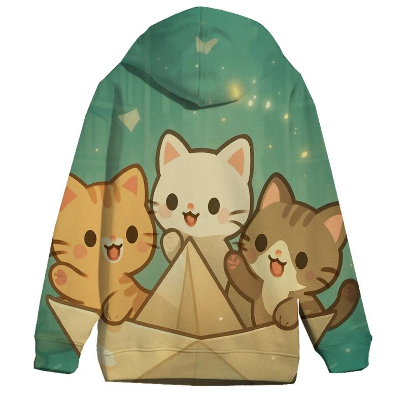 Firefly Library Kittens In A Paper Boat hoodie designs