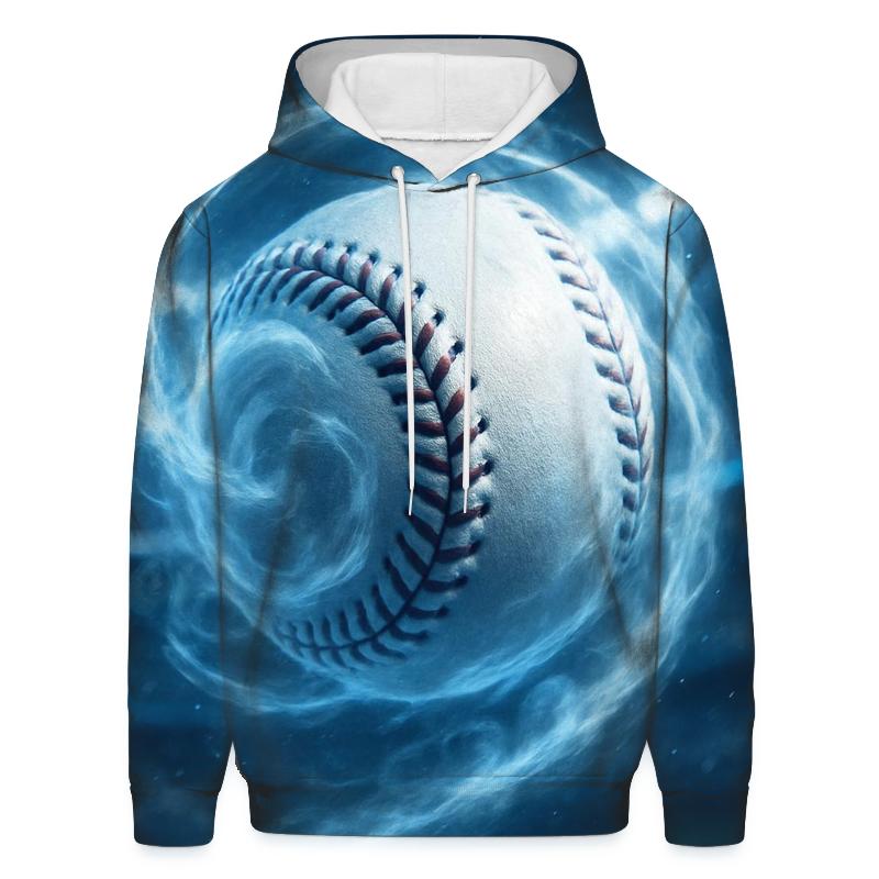 Chrome Spin Baseball Through Icy Clouds custom hoodies