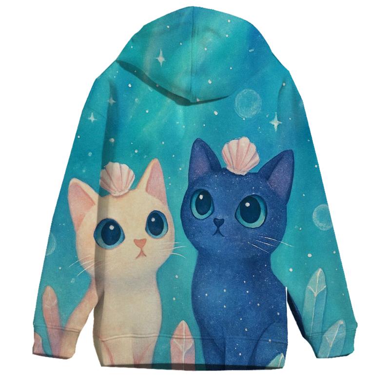 Crystal Reef Stargazer Cats zip-up hoodies