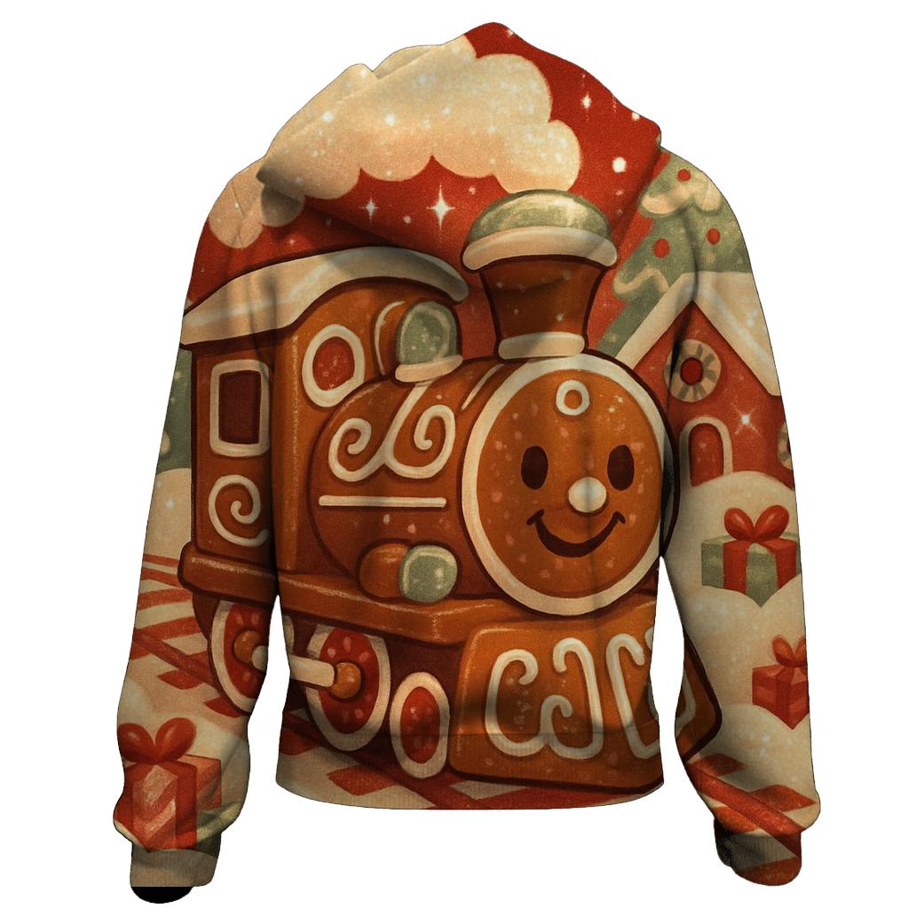 Gingerbread Train Through Peppermint Pines hoodies fashion