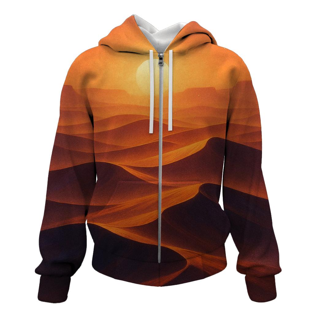 Saffron Mirage Dunes printed hoodies