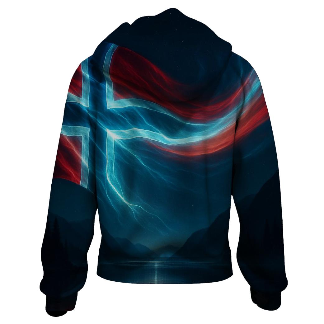 Aurora Fjord Flag Of Norway lightweight hoodies