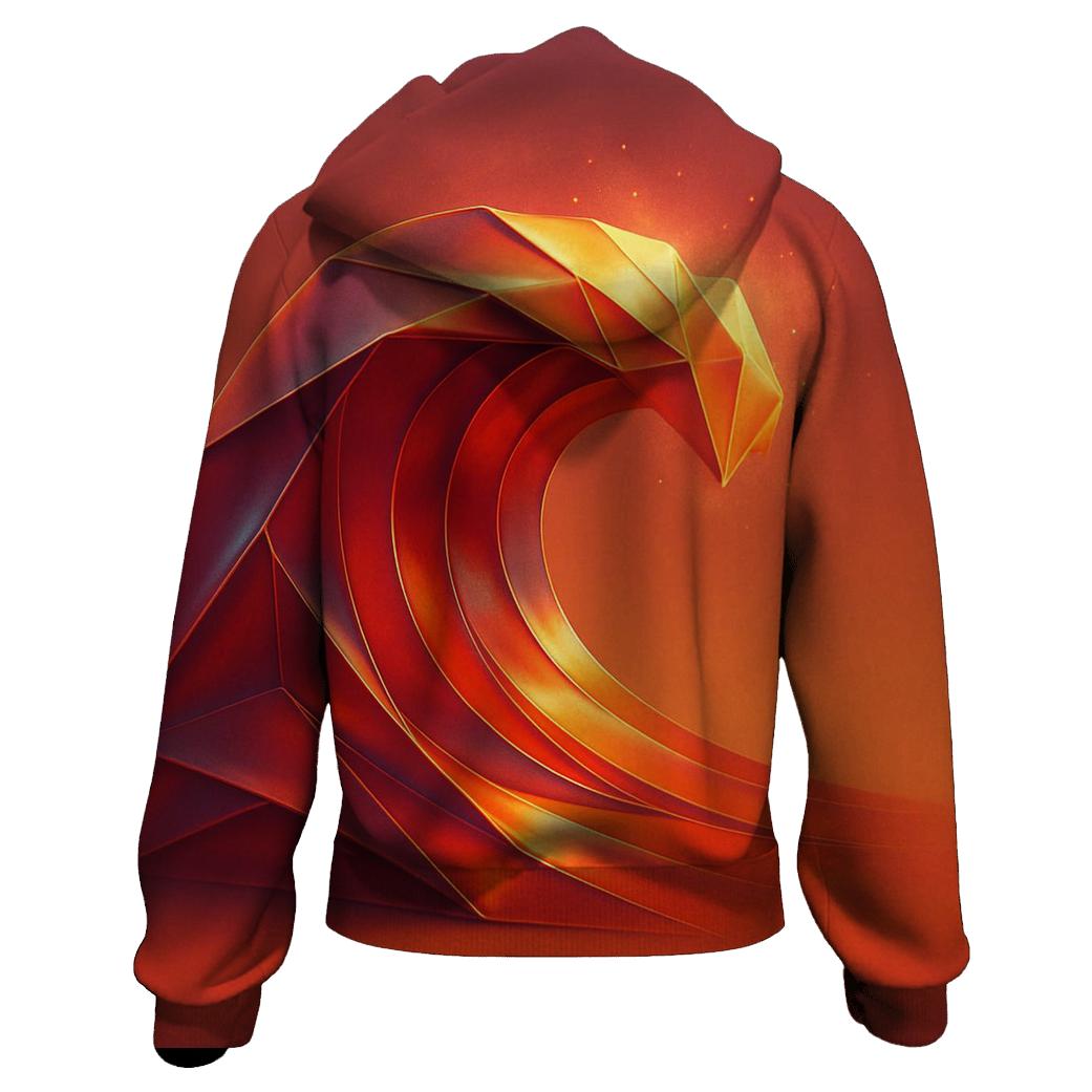 Chromatic Tidal Origami designer hoodies