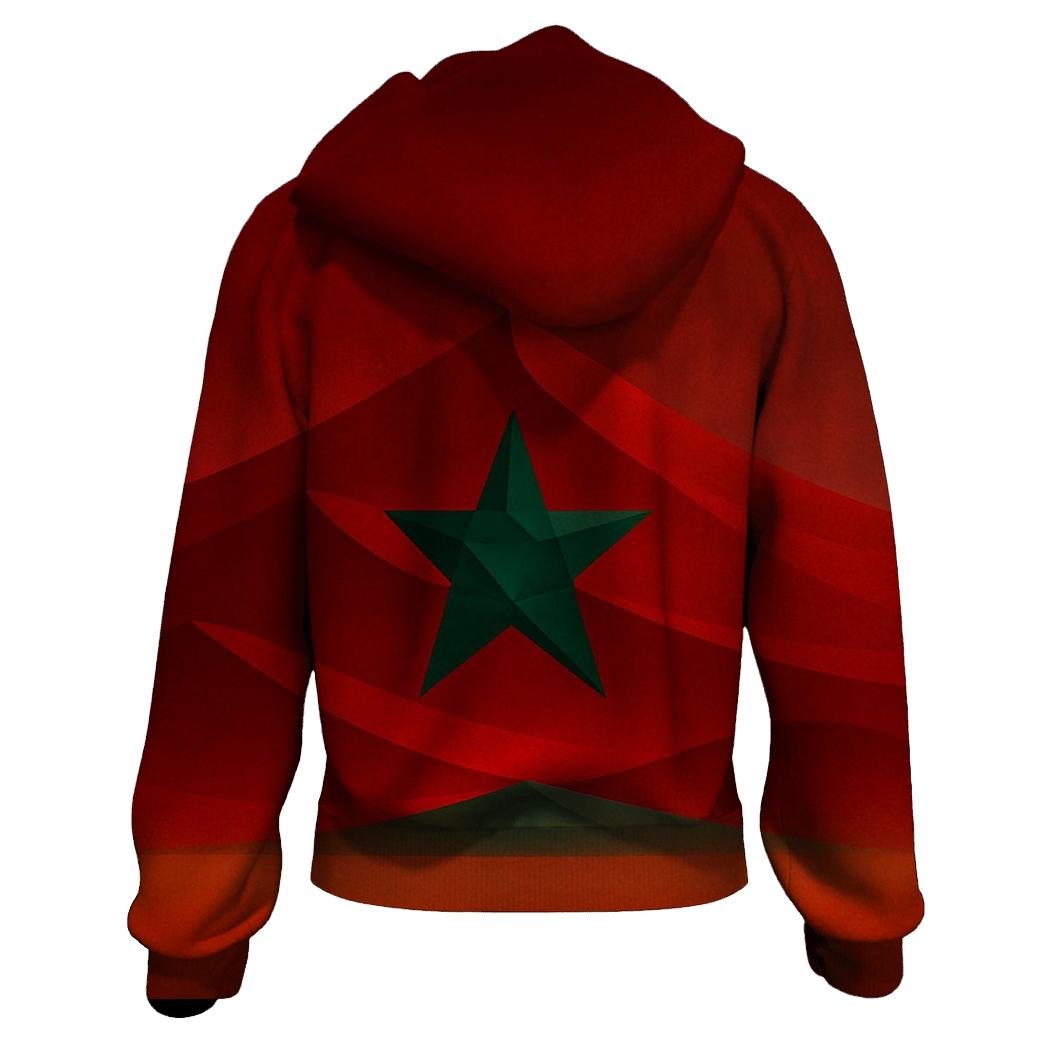 Geometric Mirage Flag Of Morocco printed hoodies