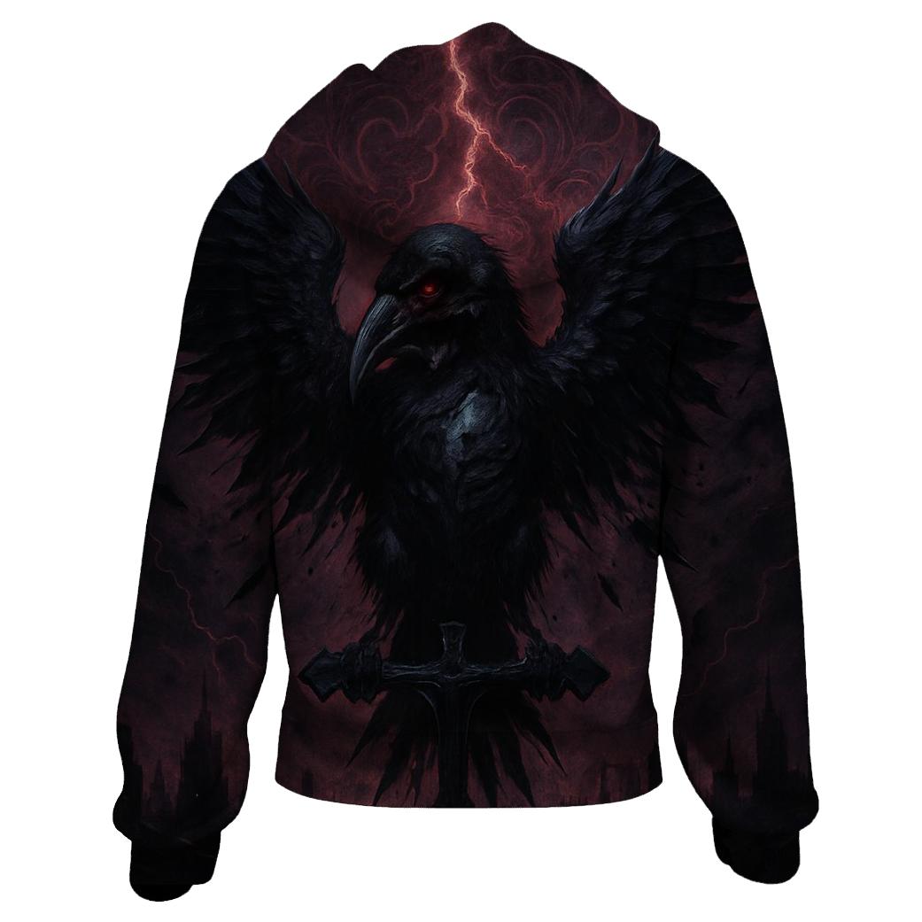 Raven Of The Iron Eclipse zip-up hoodies