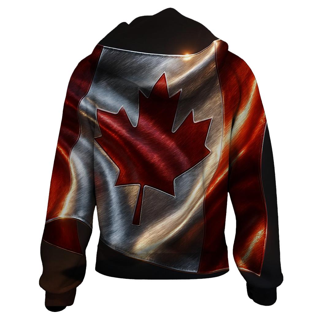 Metallic Crest Flag Of Canada designer hoodies