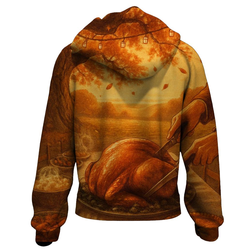 Golden Hour Feast Under The Oak graphic hoodies