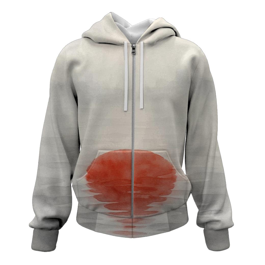 Watercolor Skyline Flag Of Japan designer hoodies