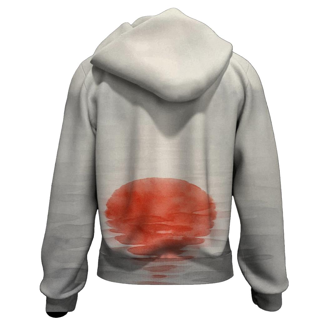 Watercolor Skyline Flag Of Japan designer hoodies