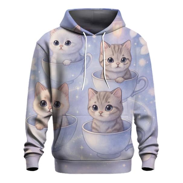 Moonlit Teacup Kitten Carousel embroidered hoodies