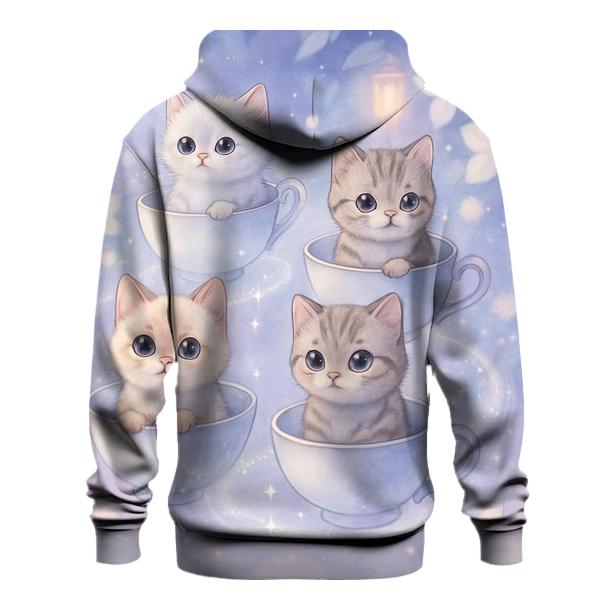Moonlit Teacup Kitten Carousel embroidered hoodies