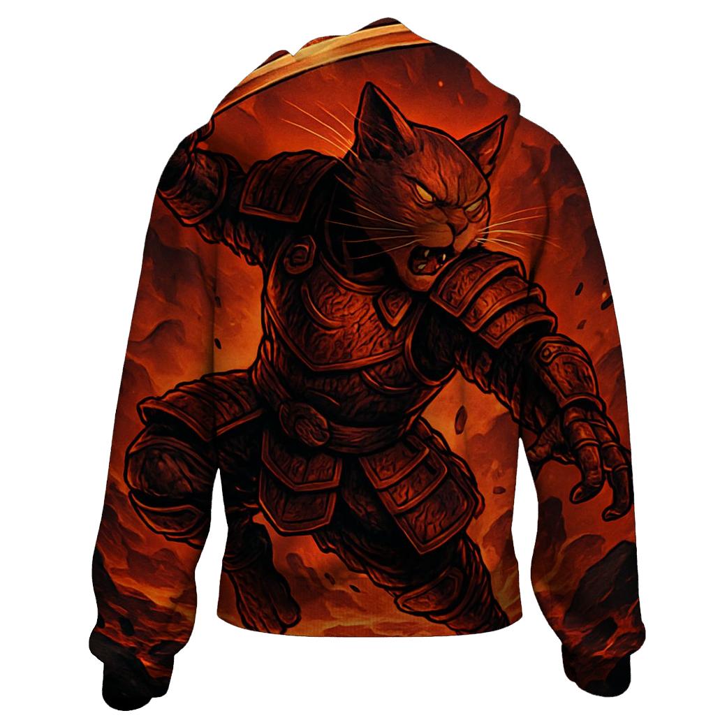 Volcanic Samurai Cat Duel hoodie styles