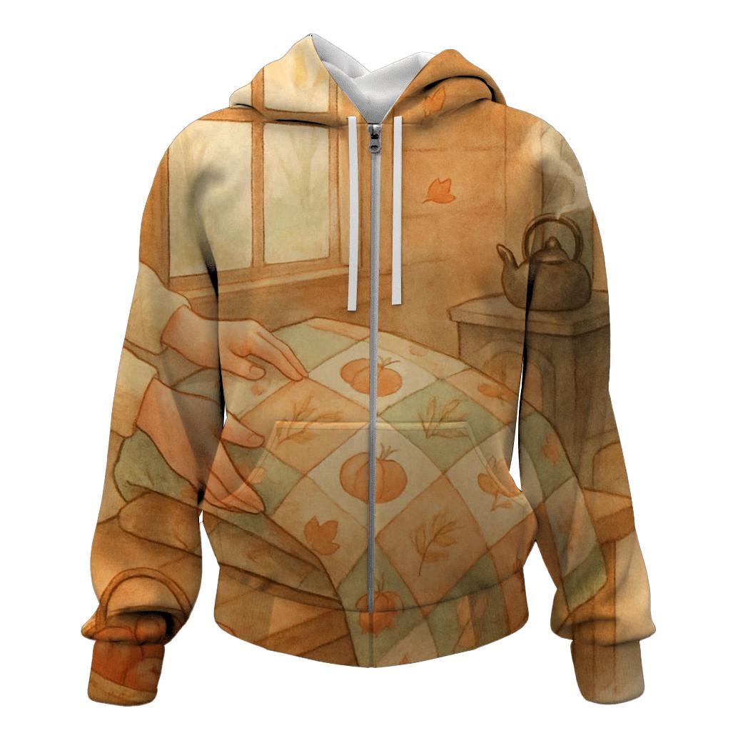 Cozy Cabin Gratitude Quilt Scene custom hoodies