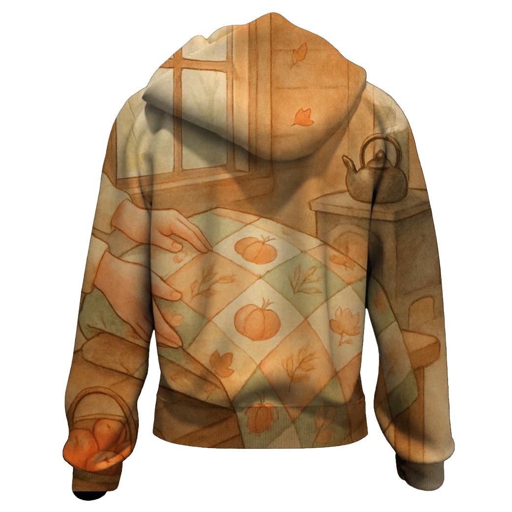 Cozy Cabin Gratitude Quilt Scene custom hoodies