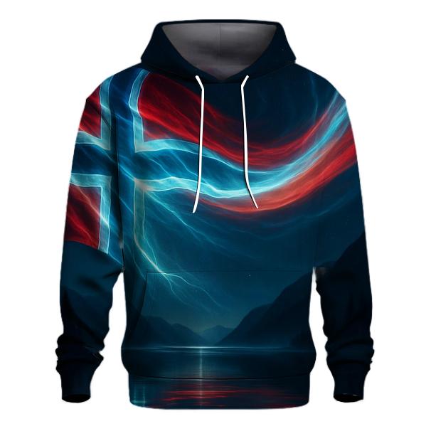Aurora Fjord Flag Of Norway graphic hoodies
