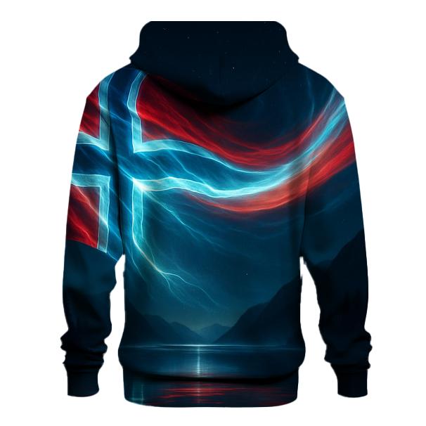 Aurora Fjord Flag Of Norway graphic hoodies