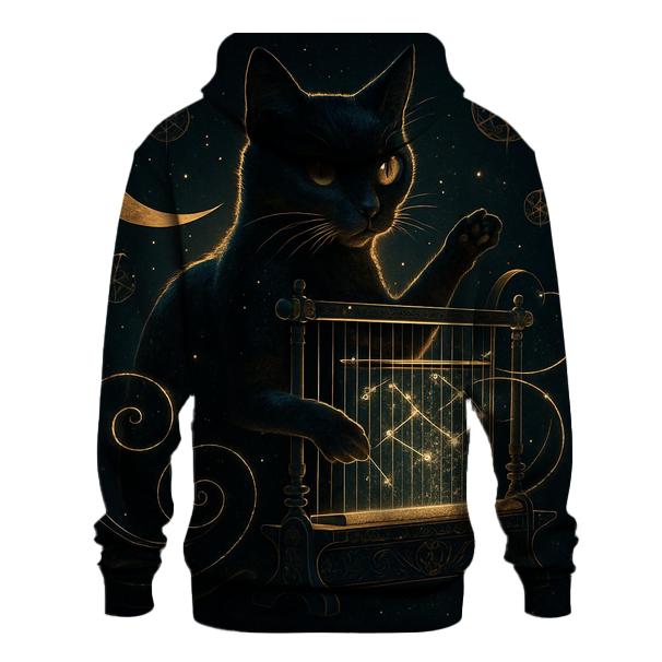 Midnight Loom Guardian Cat hoodies fashion