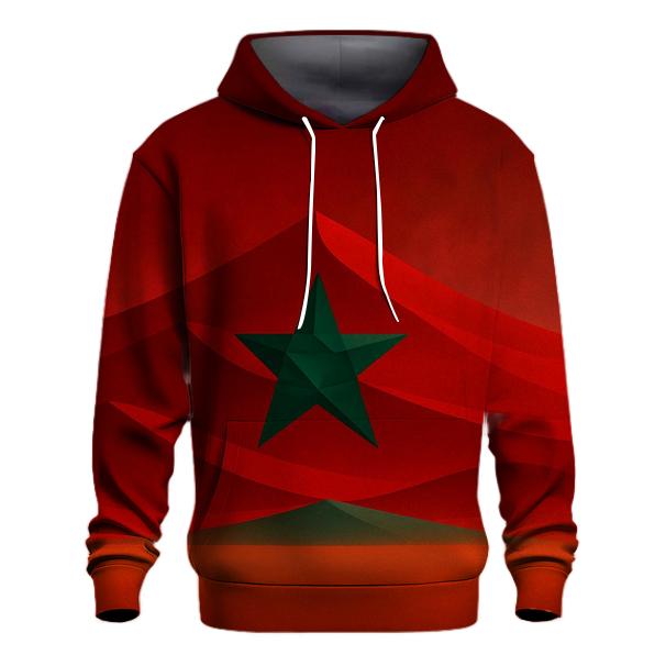 Geometric Mirage Flag Of Morocco heavyweight hoodies