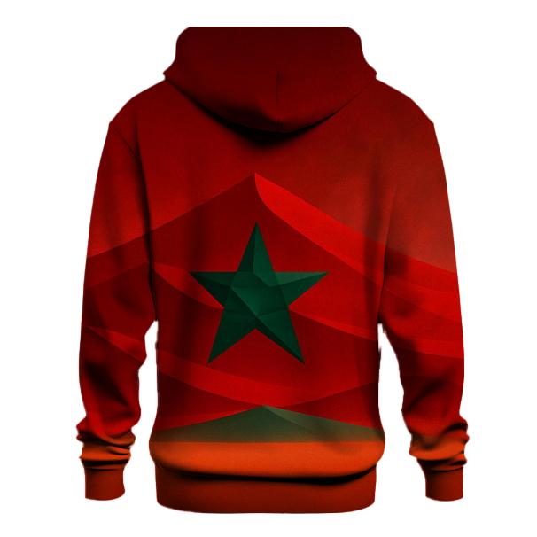 Geometric Mirage Flag Of Morocco heavyweight hoodies